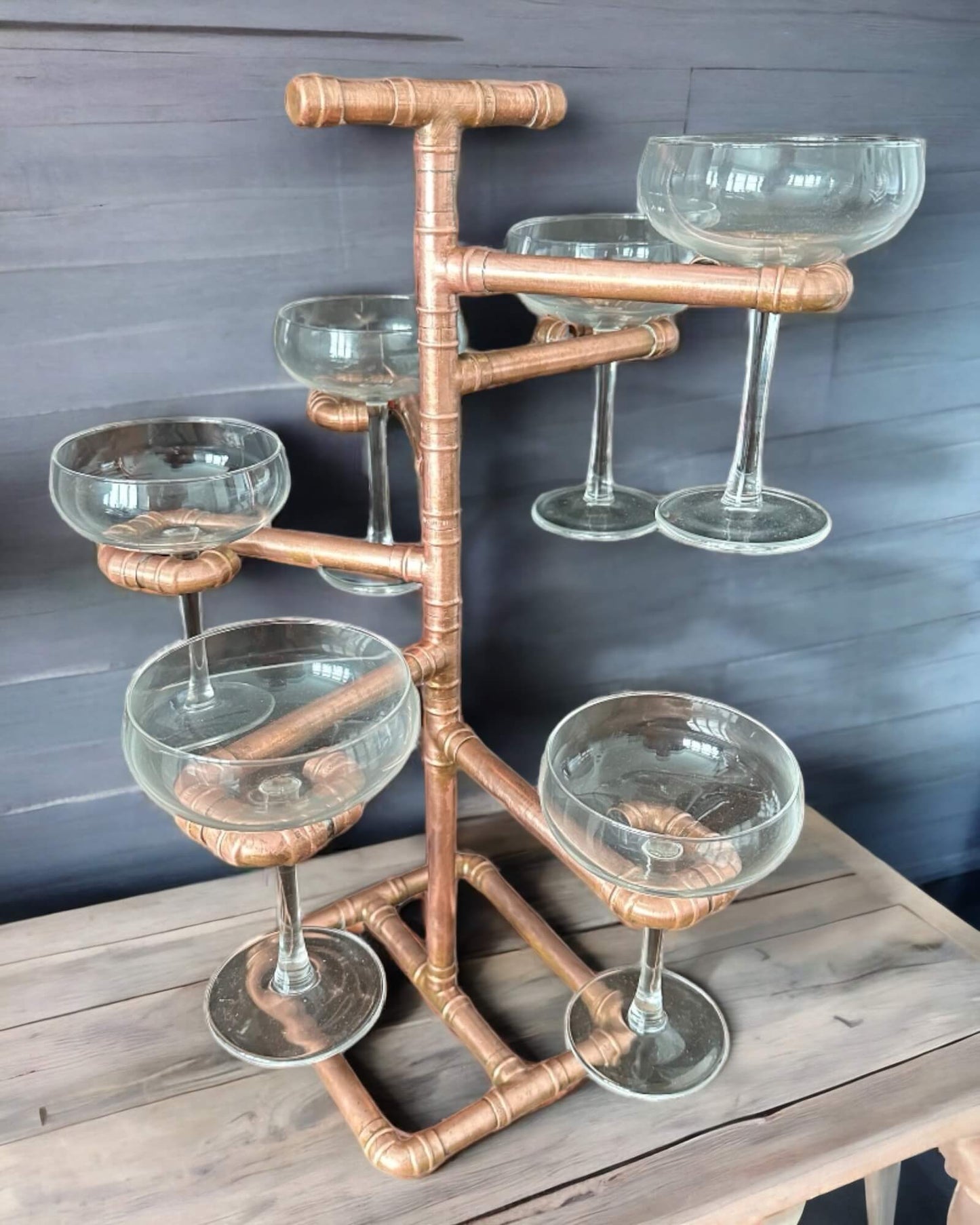 Copper Cocktail Tree Drinks Holder